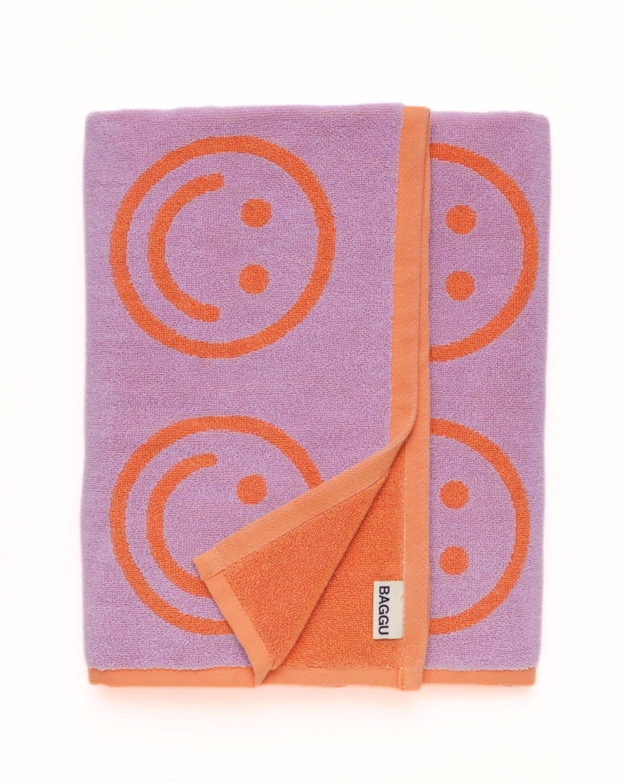 Bode Living Lilac Happy Bath Towel Towels