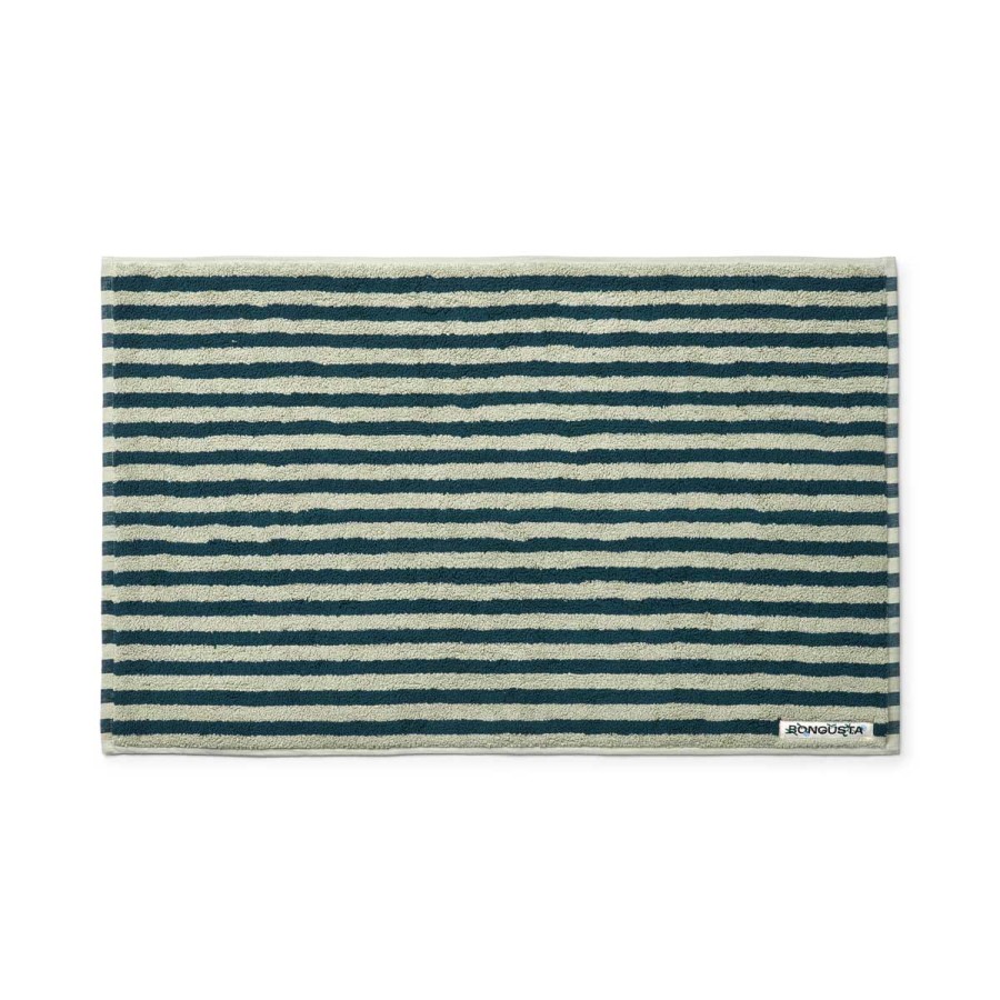 Bode Living Naram Bath Mat - Sea Foam & Deep Teal Towels