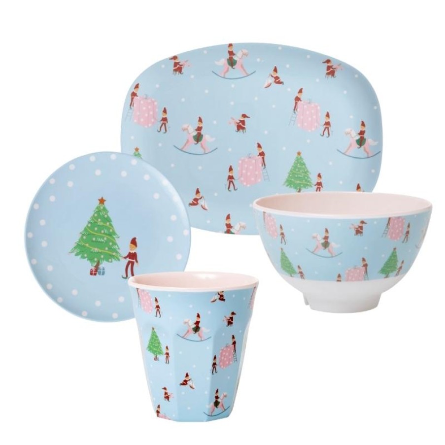 Bode Living Xmas Elf Melamine Table Setting Mini Bode