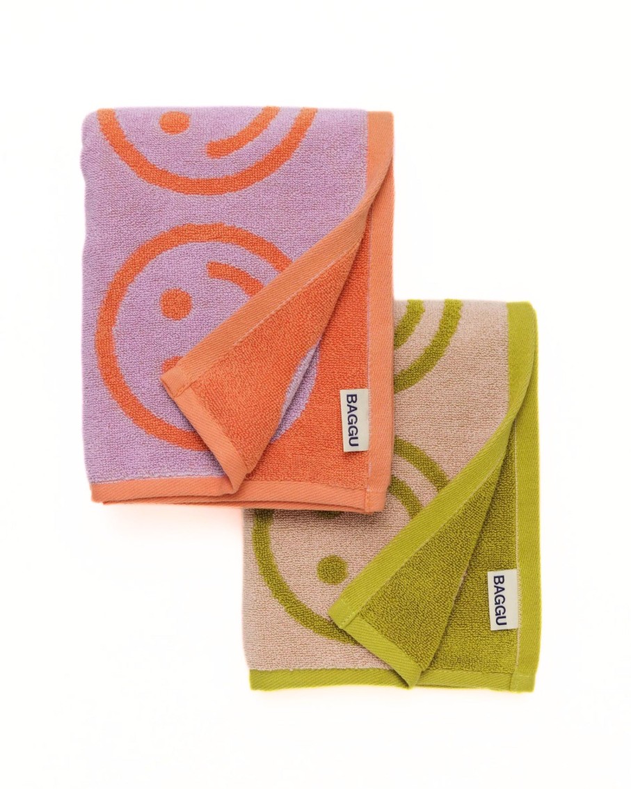 Bode Living Lilac Ochre Happy Mix Hand Towel - Set Of 2 Towels