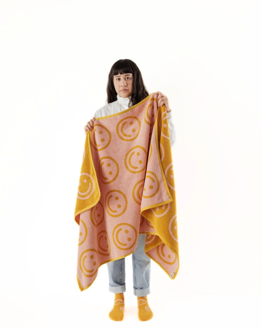 Bode Living Marigold Peach Happy Bath Towel Towels