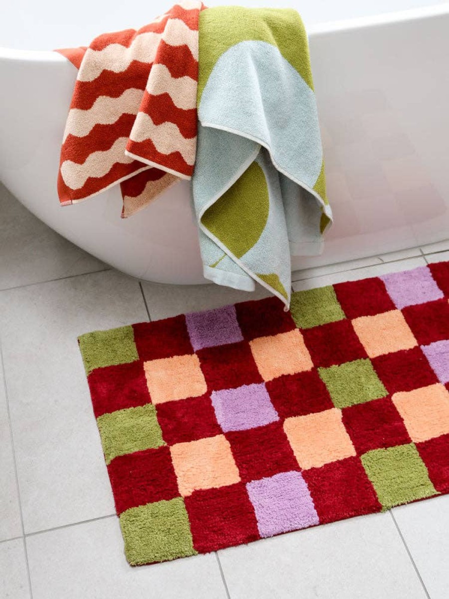 Bode Living Winter Checkers Bath Mat Rugs