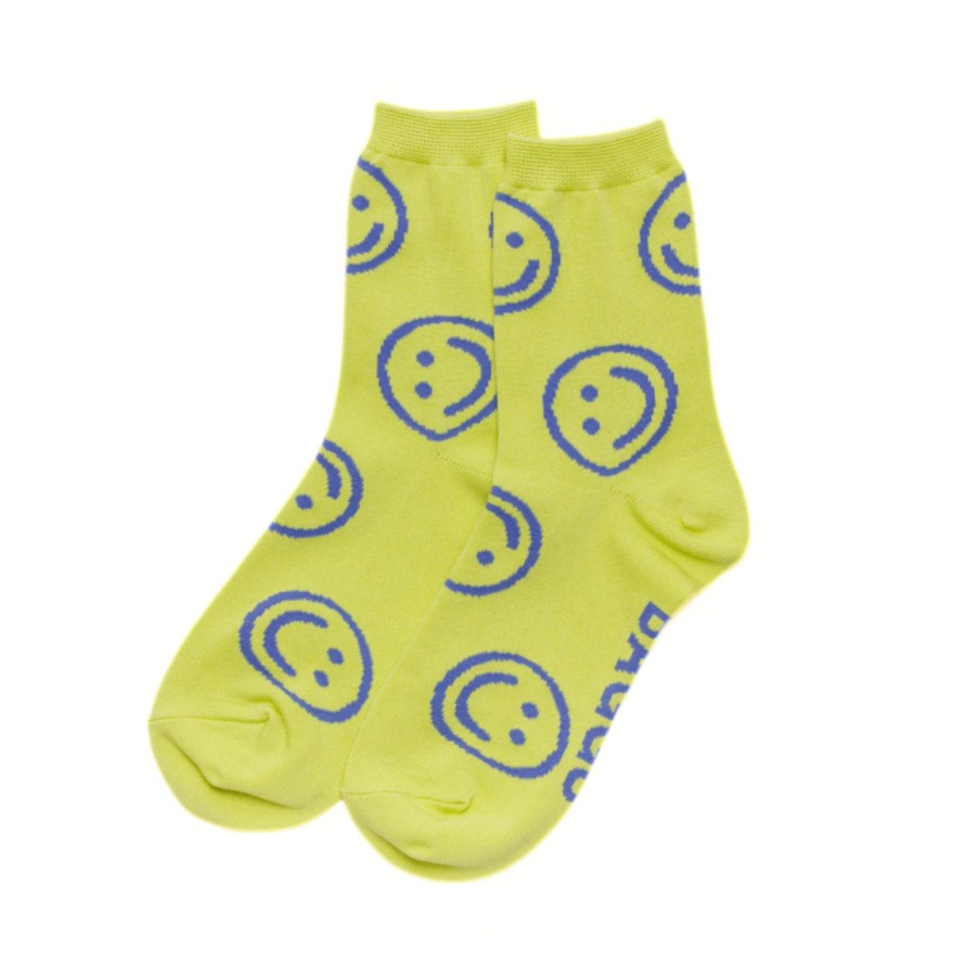 Bode Living Citron Happy Crew Socks Gifts For Her