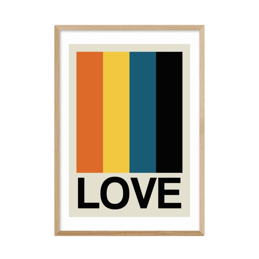 Bode Living Retro Stripe Love Sundaze Art Print - 50X70Cm Artwork & Prints