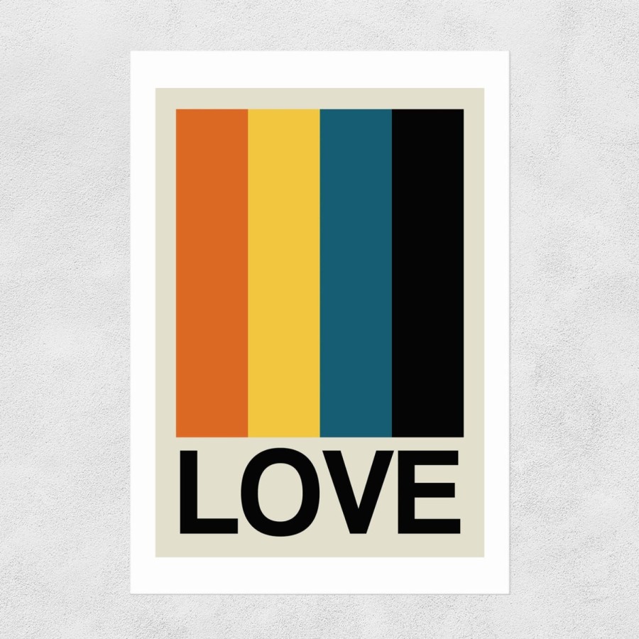 Bode Living Retro Stripe Love Sundaze Art Print - 50X70Cm Artwork & Prints