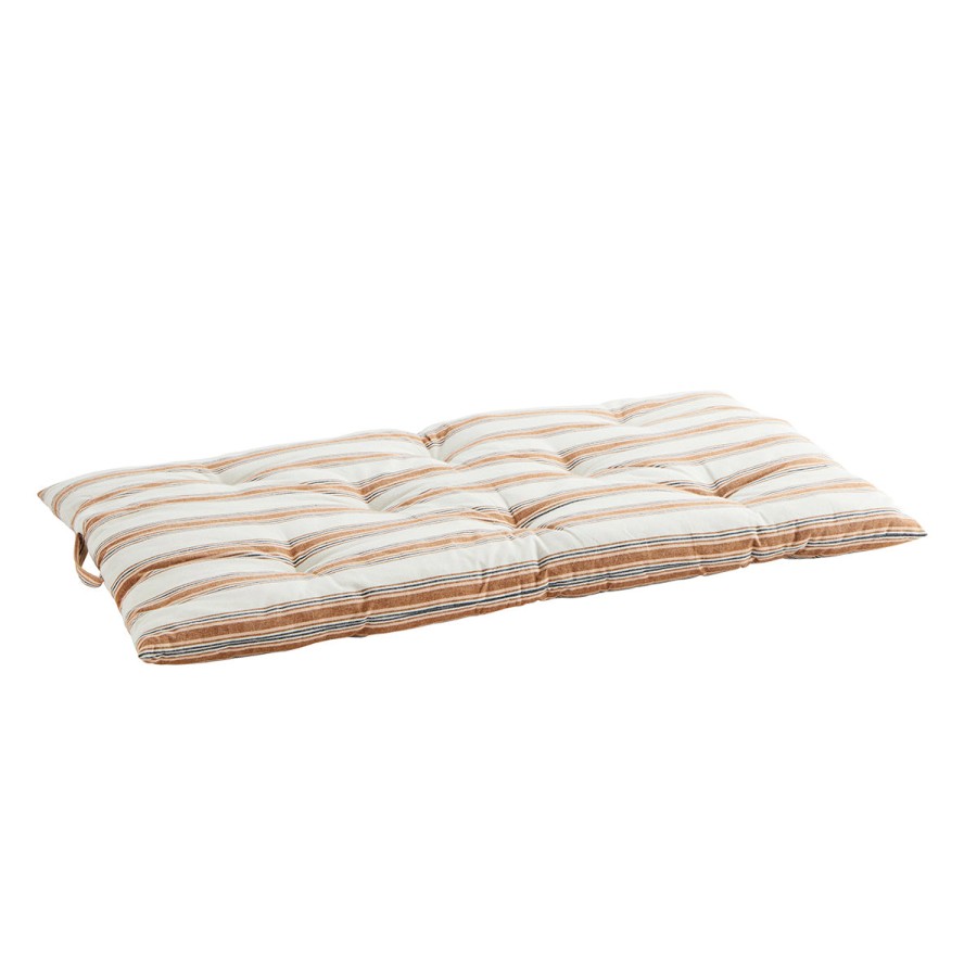 Bode Living Stripe Mattress 60X100 - White, Orange, Rose & Blue Cushions