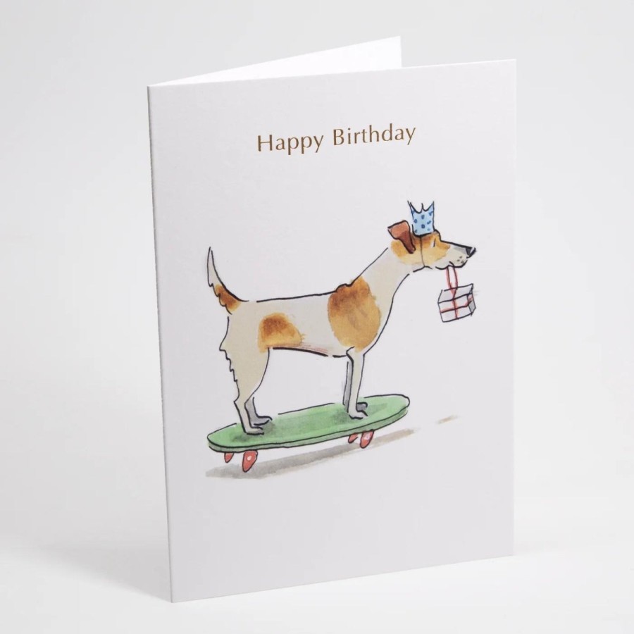 Bode Living Happy Birthday Illustrated Skater Dog Greetings Card Greeting Cards