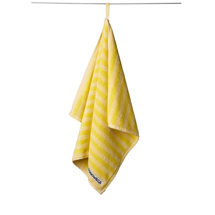 Bode Living Naram Guest Towel - Pristine & Neon Yellow Towels