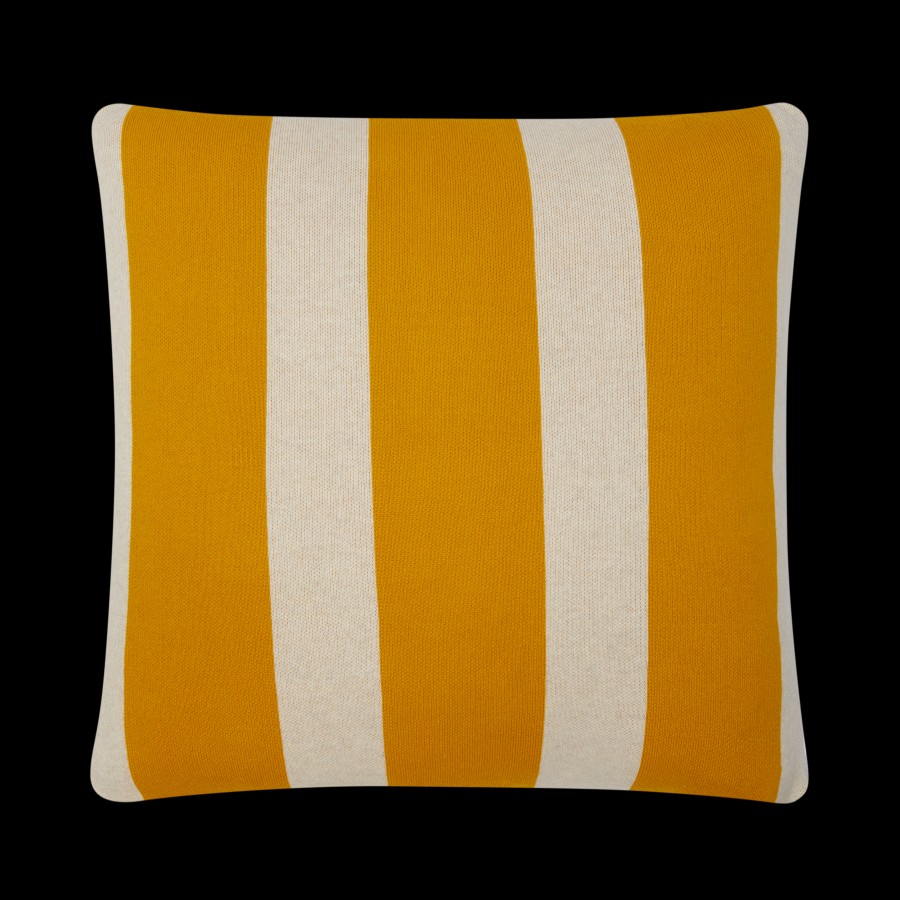 Bode Living Stripe Knit Cushion Cover - Citrus & Ivory Cushions