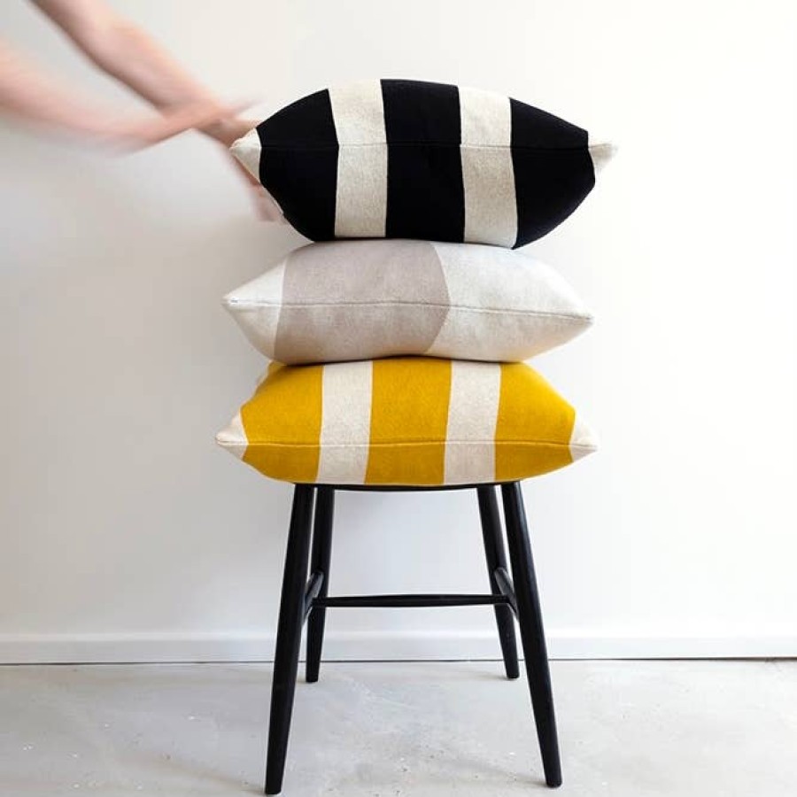 Bode Living Stripe Knit Cushion Cover - Citrus & Ivory Cushions