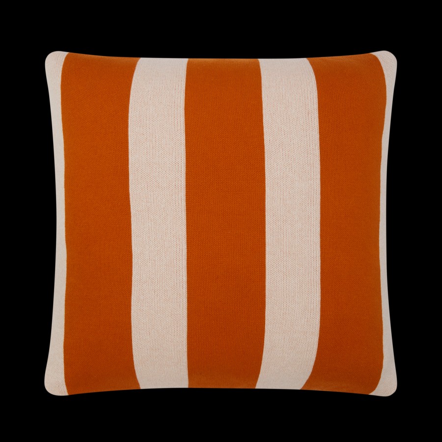 Bode Living Stripe Knit Cushion Cover - Burnt Orange & Blush Cushions