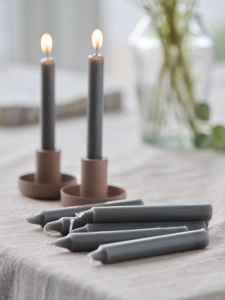 Bode Living Grey Short Tapered Candles - Set Of 10 Dinner