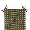 Bode Living Printed Cotton Seat Pad - Black, Mustard & Sand Cushions