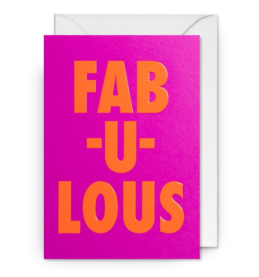 Bode Living Fab-U-Lous Bold Neon Greeting Card Greeting Card Greeting Cards