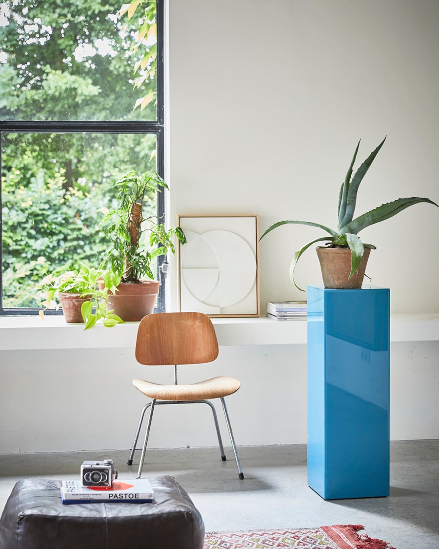 Bode Living Blue Mirror Pillar Furniture