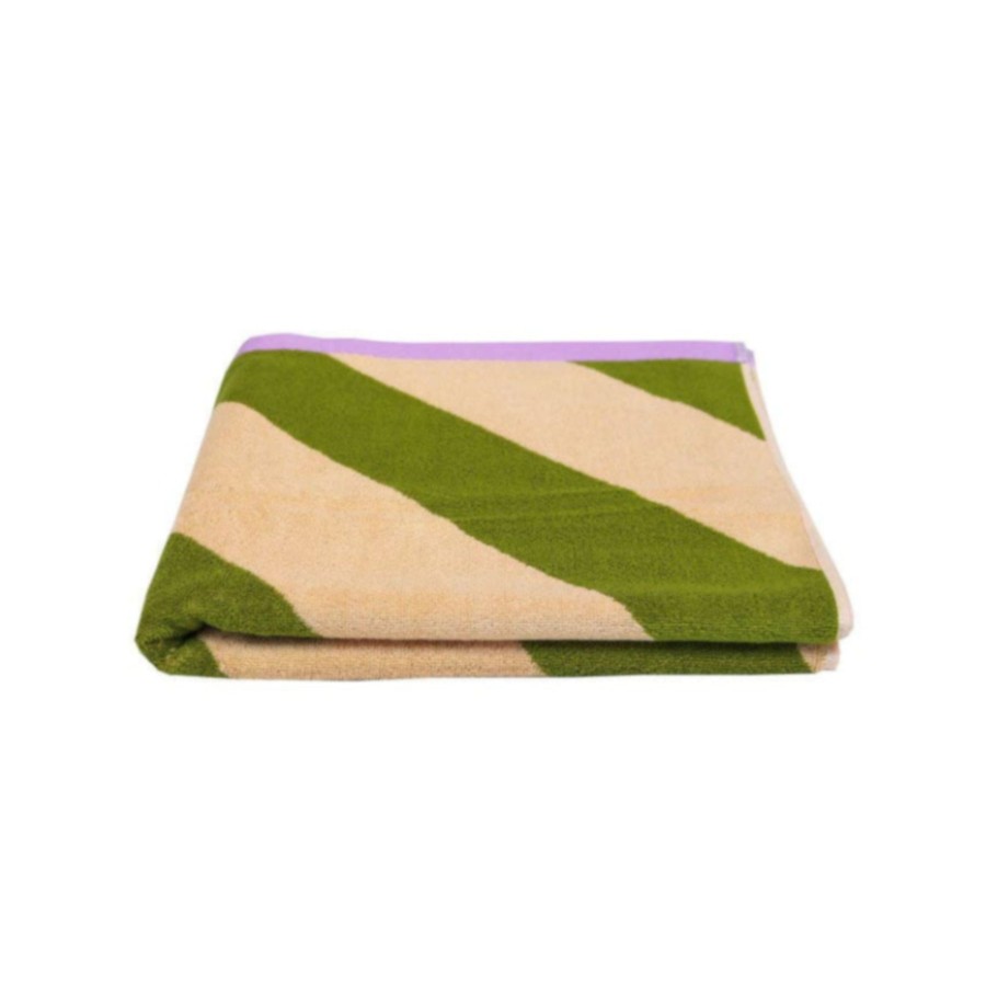 Bode Living Pistachio Stripe Bath Towel Towels