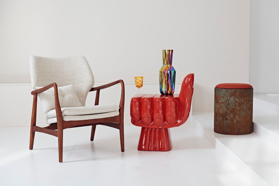 Bode Living Coral Red Fist Chair Furniture