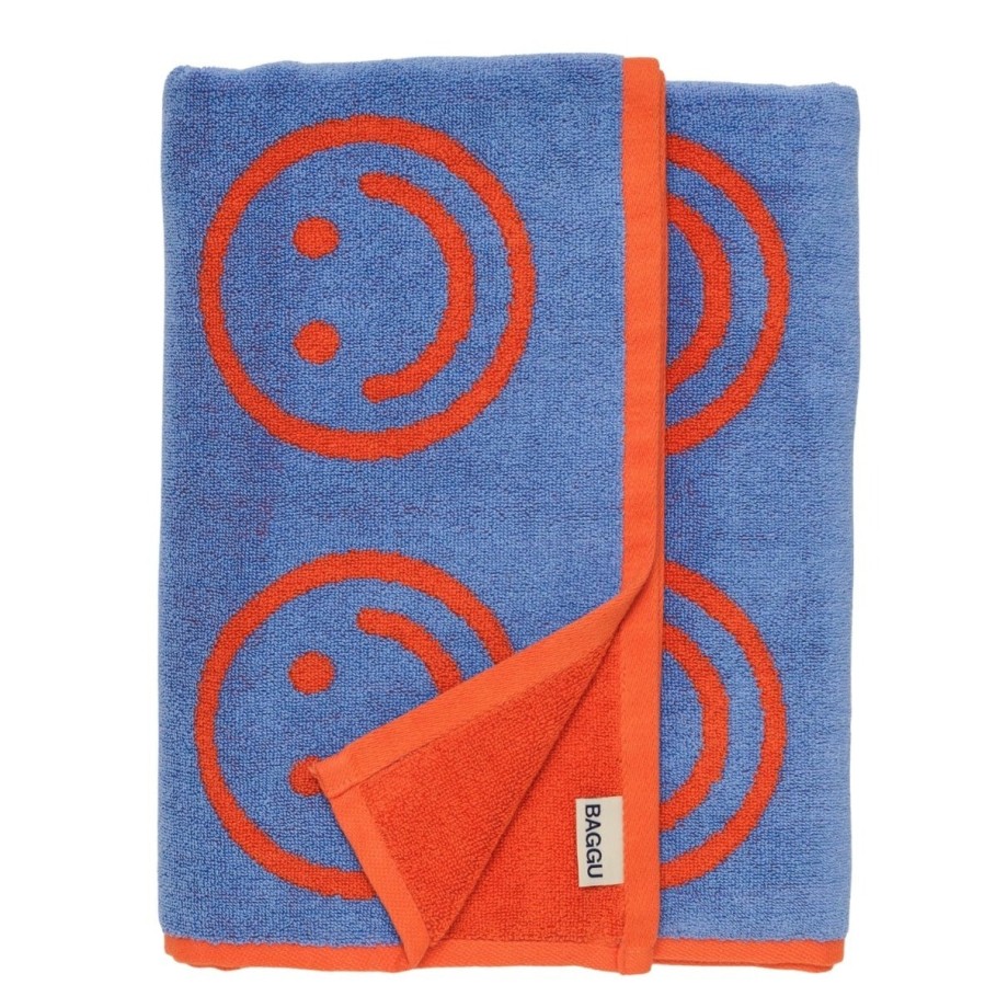 Bode Living Warm Red Happy Bath Towel Towels