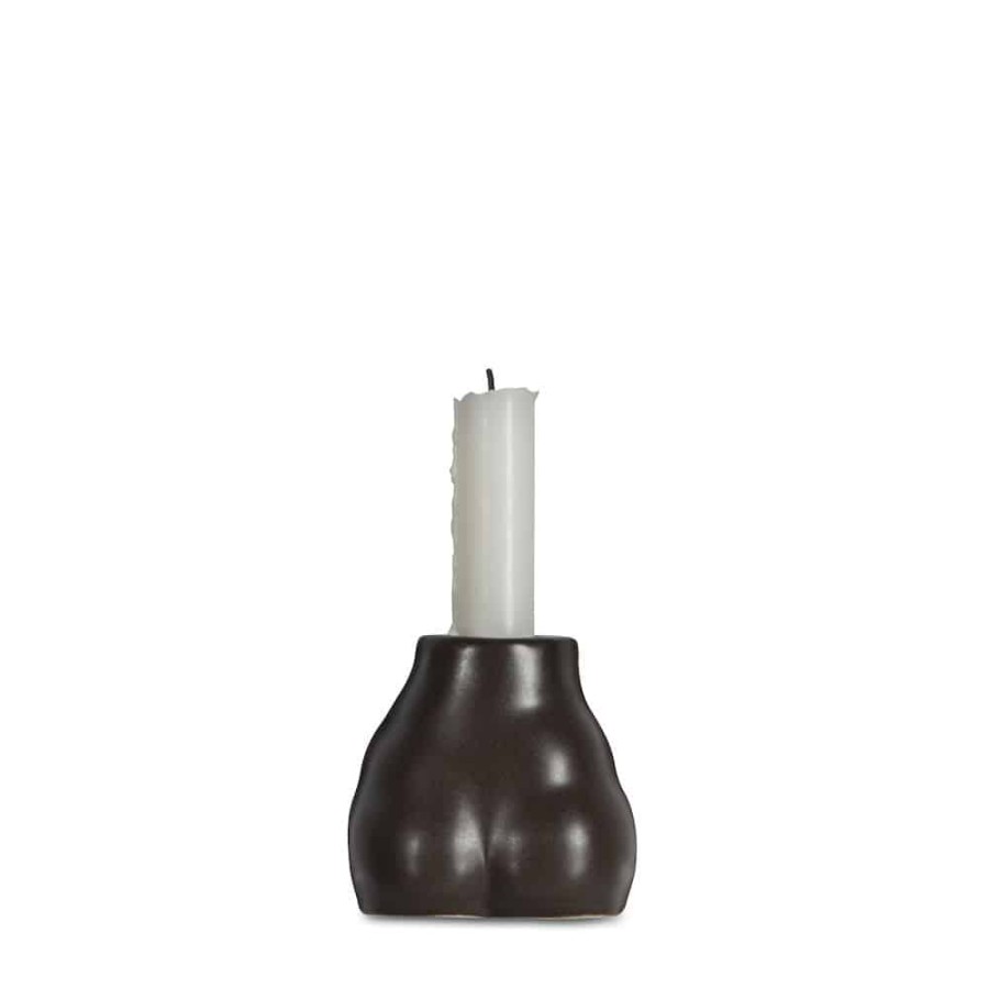 Bode Living Brown Ceramic Nature Candle Holder Candle Holders