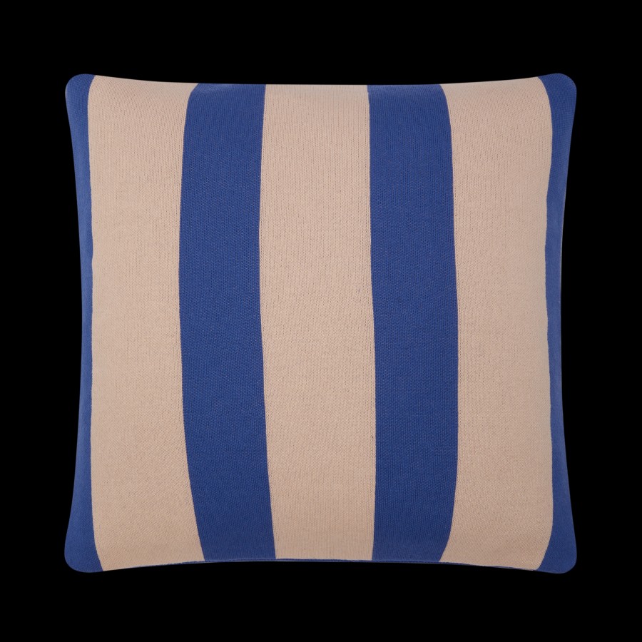 Bode Living Stripe Knit Cushion Cover - Cobalt & Blush Cushions