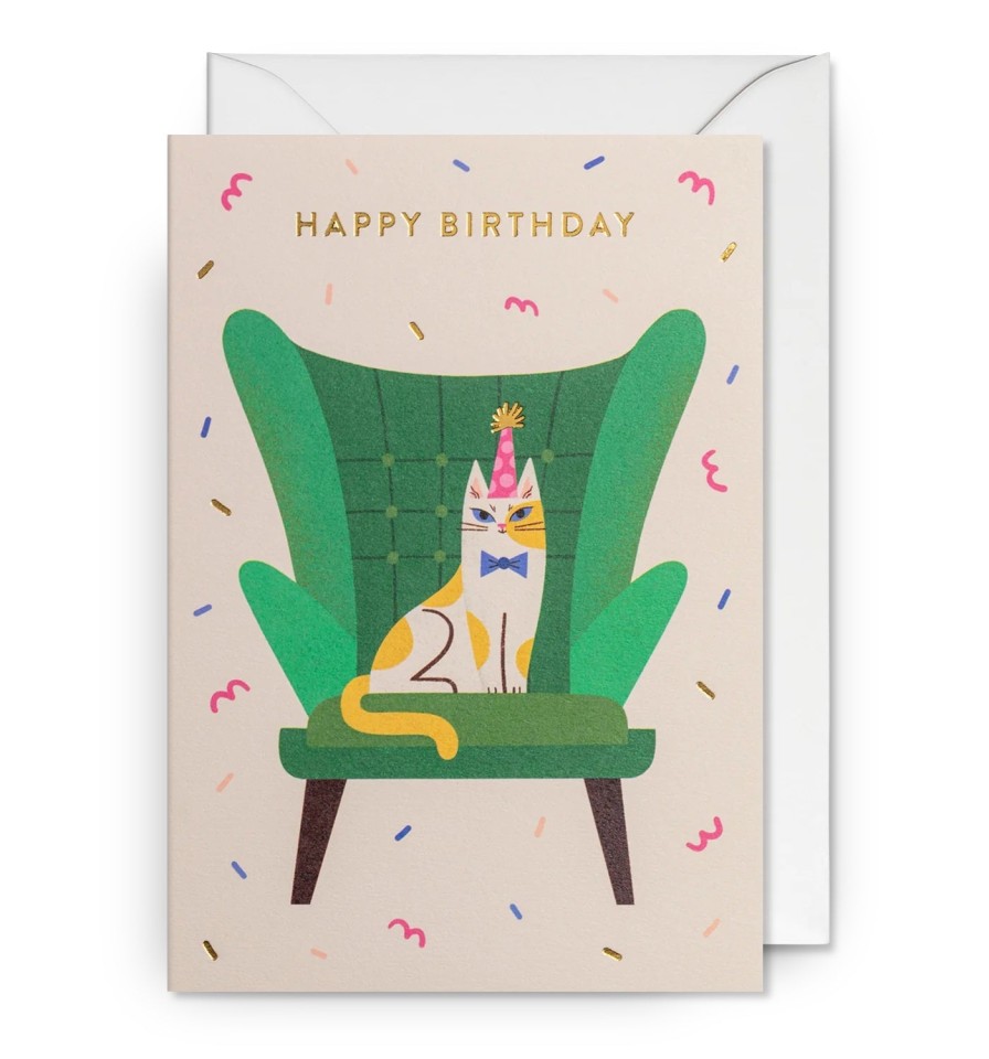 Bode Living Birthday Chill Sitting Kitty Greeting Card Gifts For Her