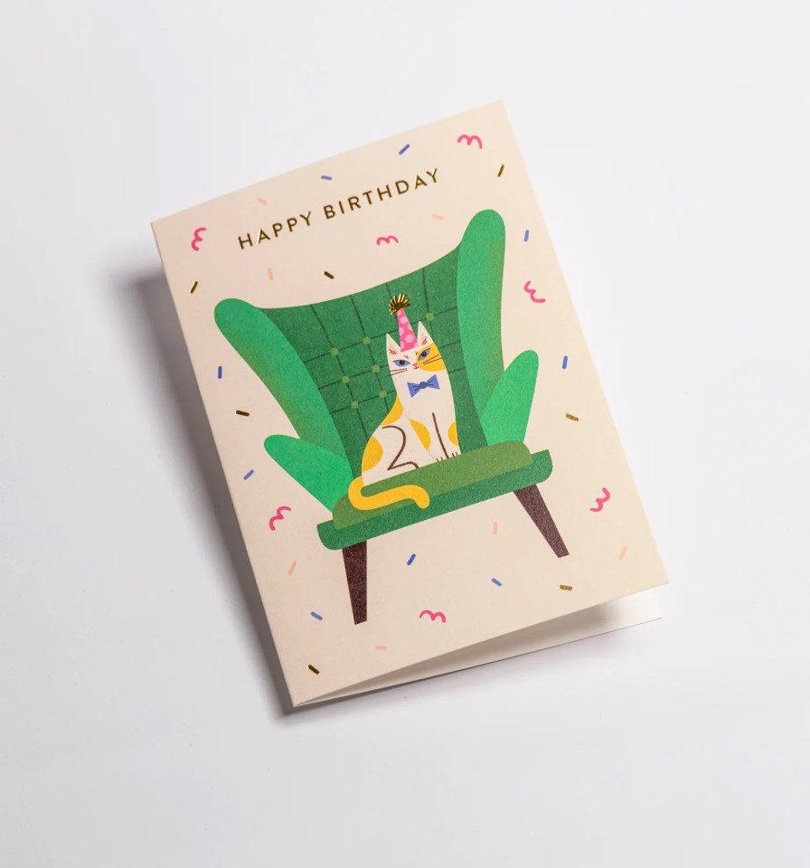 Bode Living Birthday Chill Sitting Kitty Greeting Card Gifts For Her